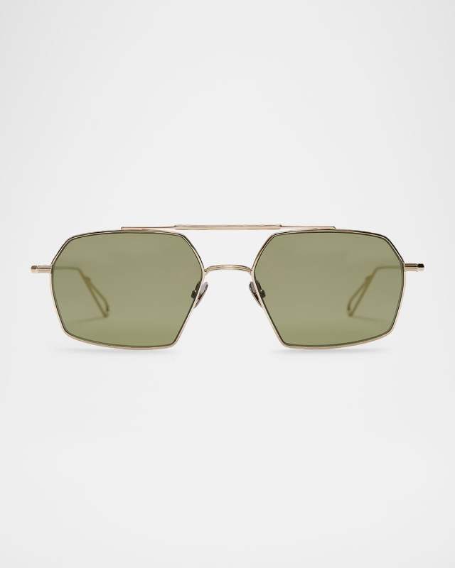 Haussman Rectangle Metal & Nylon Sunglasses